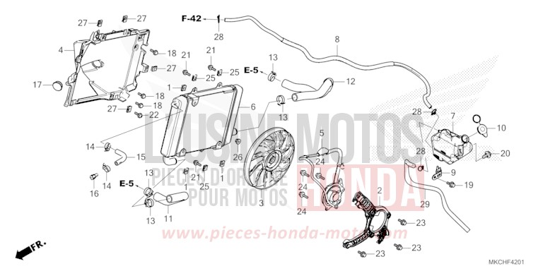RADIATOR (L.) for Gold Wing PEAL DEEP MUD GRAY (NHC47B) from 2021
